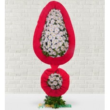 çift katlı beyaz gerbera sepet