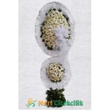 düğün çelengi beyaz gerbera